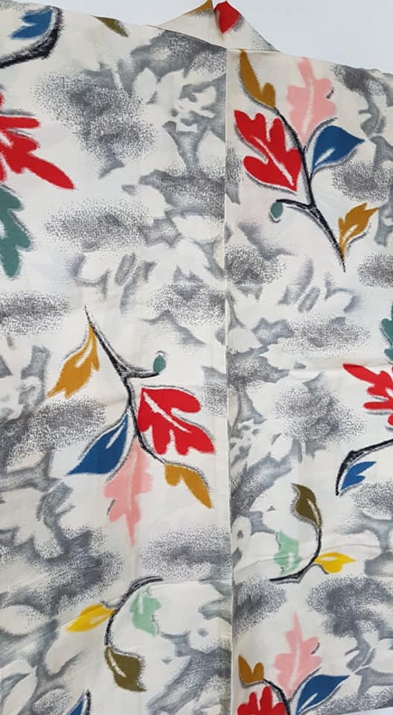 multi color white colorful leaf pattern Kimono ja… - image 9