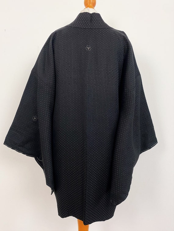 silver dot Kimono jacket/1950's luxury 3 crested … - image 8