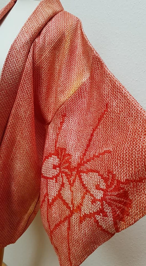 Kimono jacket /1960's iris flower pattern KIMONO … - image 7