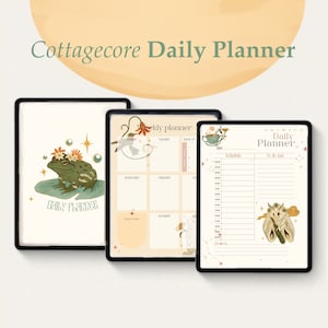 Customizable Cottagecore Digital Planner for Goodnotes, Notability, iPad | Undated Productivity Planner and Notepad