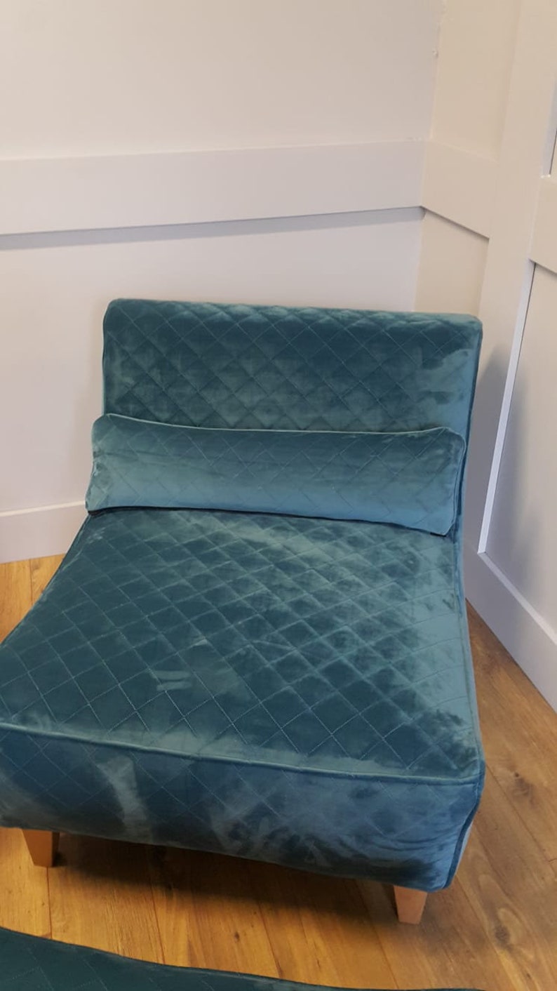 Quirky Retro Teal Lounge Chair With Matching Bolster Cushion Etsy UK