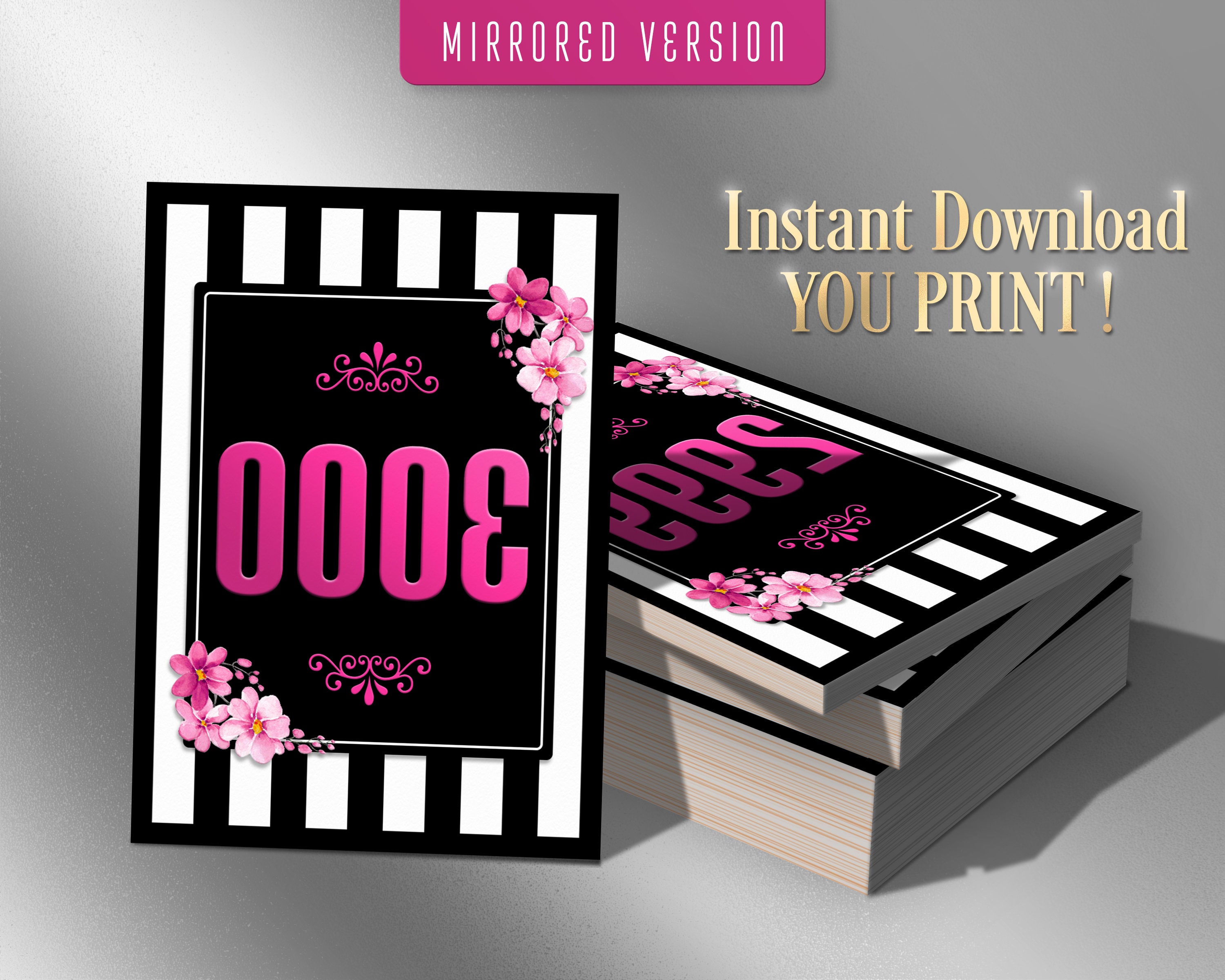3000 Printable Facebook Live Numbers, Facebook Live Number Cards, Sale ...