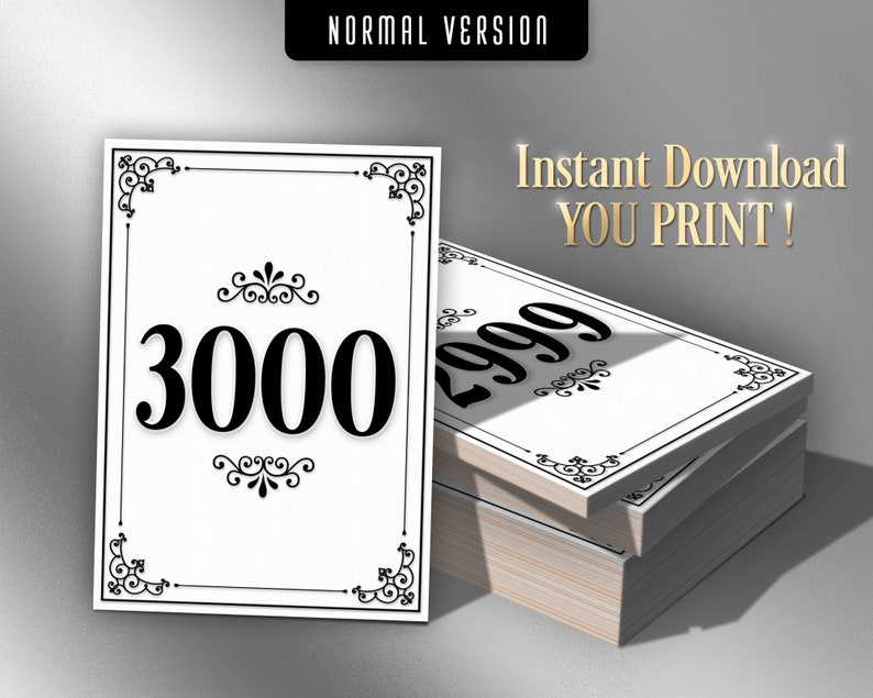 3000 Printable Facebook Live Sale Numbers, Live Numbers, Normal ...