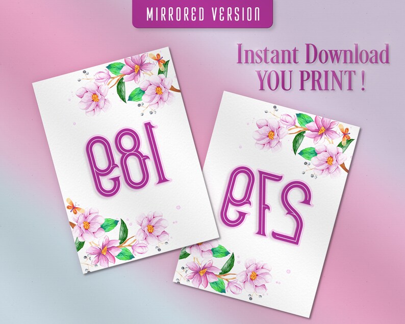 Floral Facebook Live Sale Numbers, Printable Cards, Normal Mirrored ...