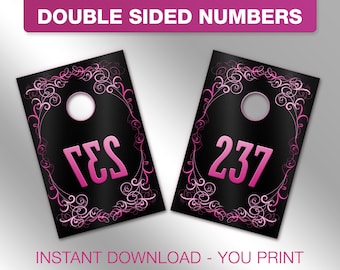 Facebook Live Number Cards 001-1000 | Black and Pink (Digital Download)