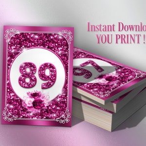 Facebook Live Numbers, Live Numbers, Facebook Live Number Cards, Normal + Gespiegelt 1-300, Glitter + Bling + Pink + Weiß + Rot