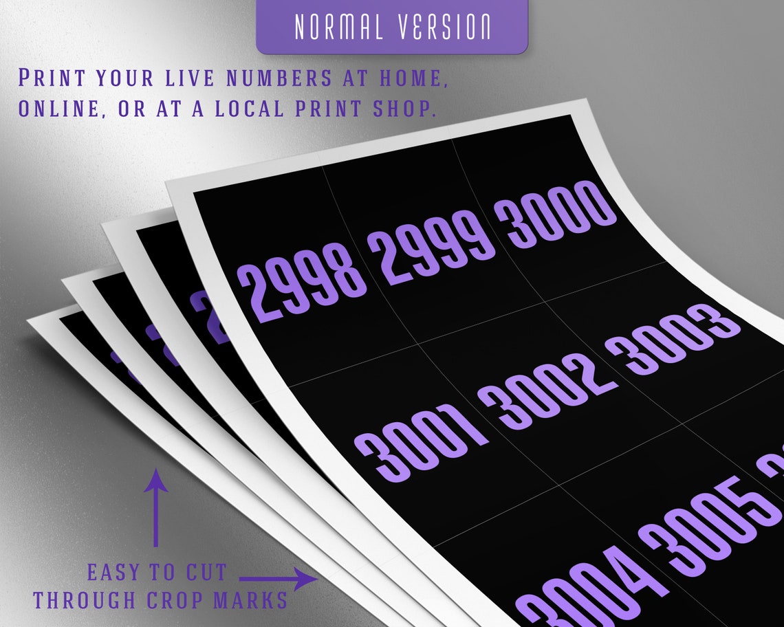 3000 Printable Facebook Live Numbers Facebook Live Number - Etsy