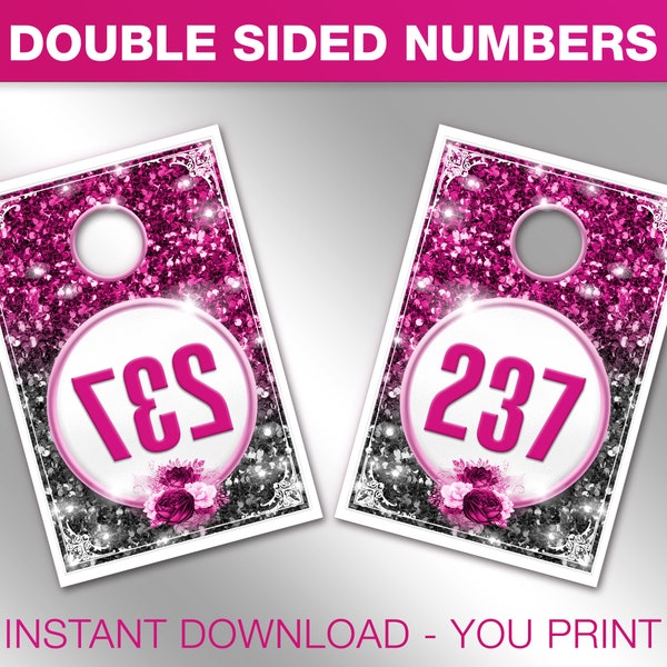 Double Sided Numbers 001-1000 | Facebook Live Number Cards | Sale Tags | Normal + Mirrored | Black + White + Pink + Floral