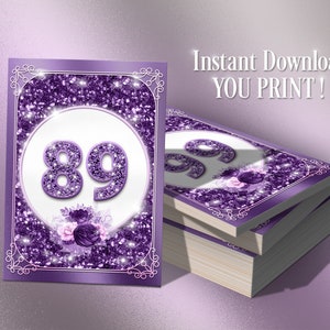 Facebook Live Numbers, Live Numbers, Facebook Live Number Cards, Normal + Gespiegelt 1-300, Glitzer + Bling + Lila + Weiß + Pink
