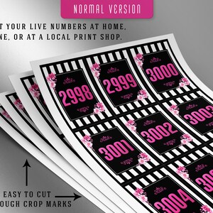3000 Printable Facebook Live Numbers, Facebook Live Number Cards, Sale ...