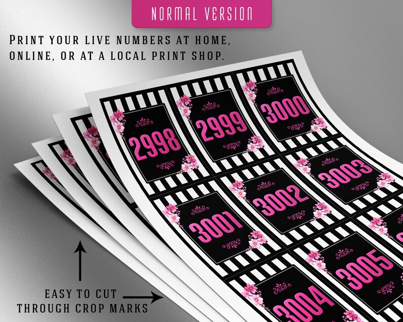 3000 Printable Facebook Live Numbers, Facebook Live Number Cards, Sale ...