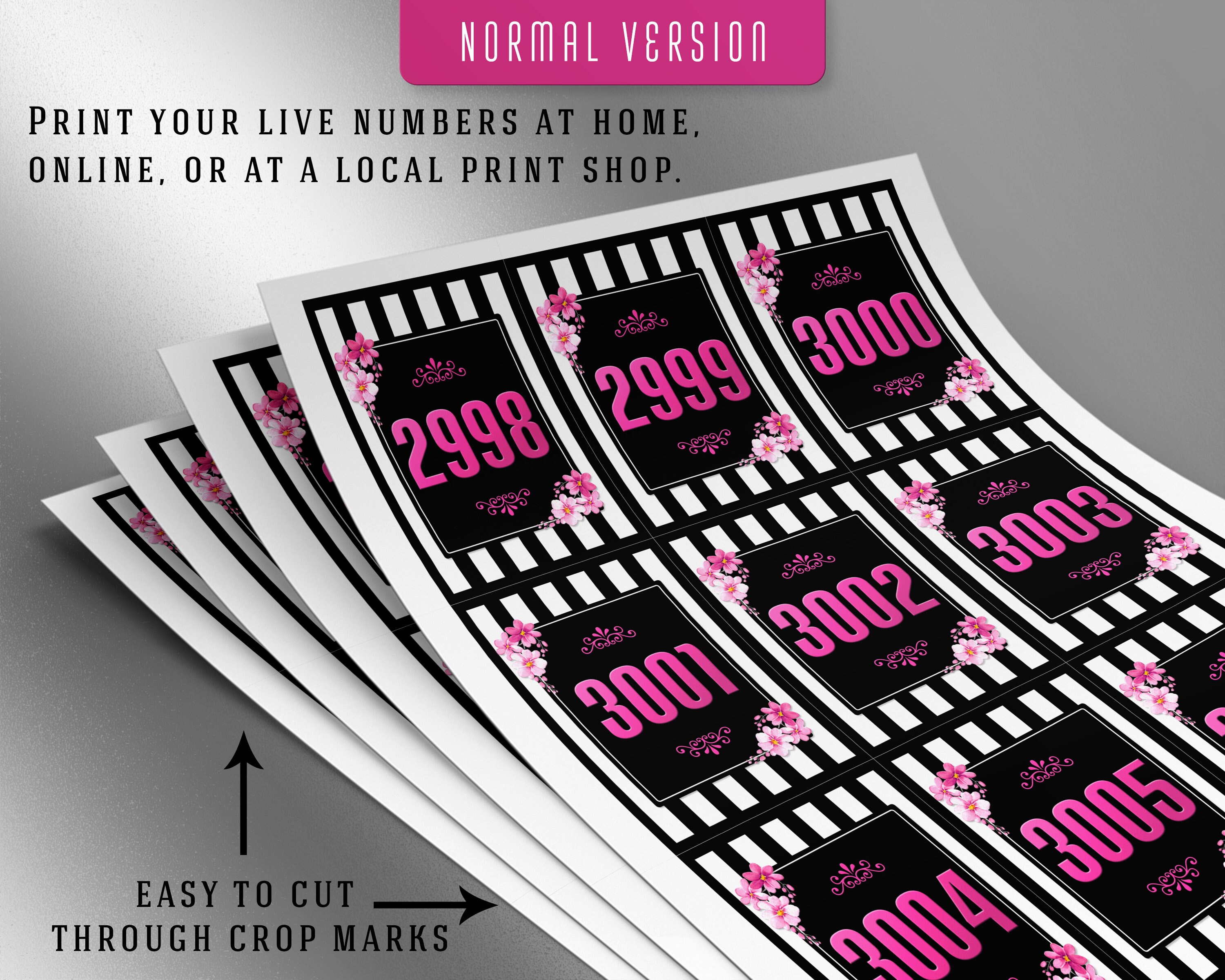 3000 Printable Facebook Live Numbers, Facebook Live Number Cards, Sale ...