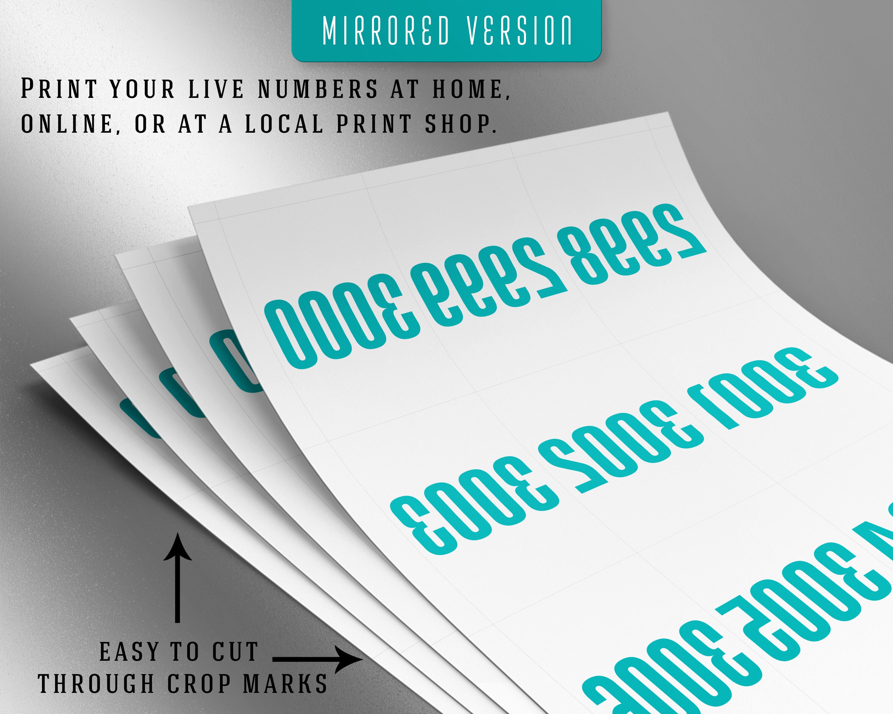 3000 Printable Facebook Live Numbers, Sale Tags, Cards, Normal Mirrored ...
