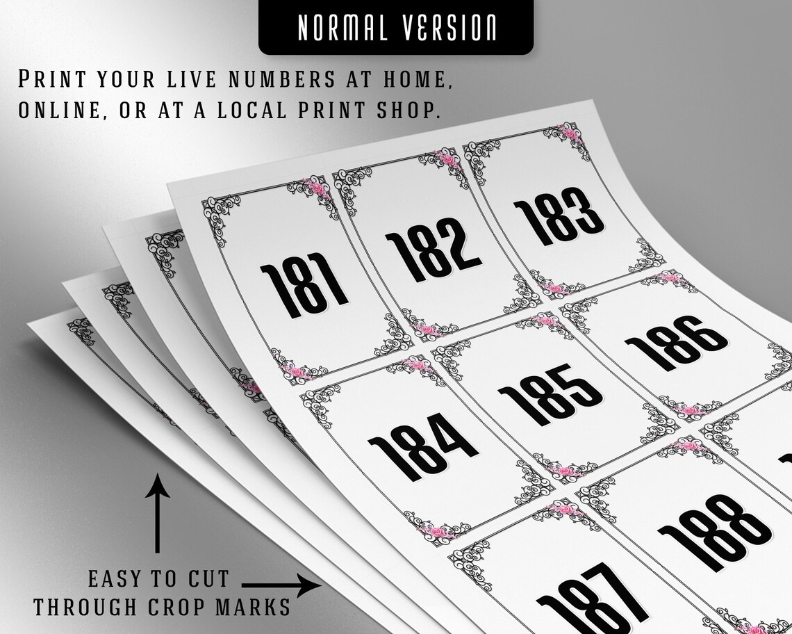Printable Numbers Facebook Live Sale Numbers Live Numbers - Etsy