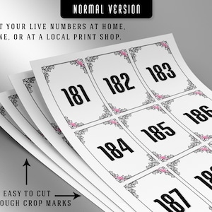 Printable Numbers, Facebook Live Sale Numbers, Live Numbers, Normal ...