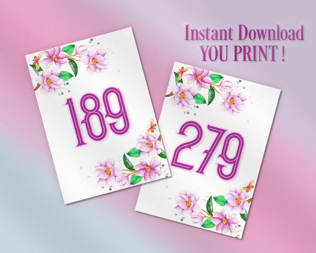 Floral Facebook Live Sale Numbers, Printable Cards, Normal + Mirrored ...