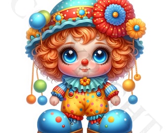 Cute Circus Clown Clipart | Transparent PNG Images (Commercial Use)