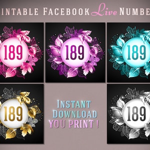 Facebook Live Numbers, Live Number Tags, Printable Live Tags, Normal ...
