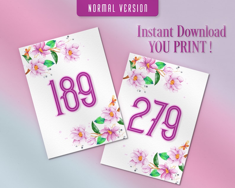 Floral Facebook Live Sale Numbers, Printable Cards, Normal Mirrored ...