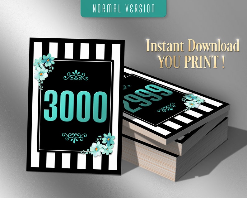 3000 Printable Facebook Live Numbers, Facebook Live Number Cards, Sale ...