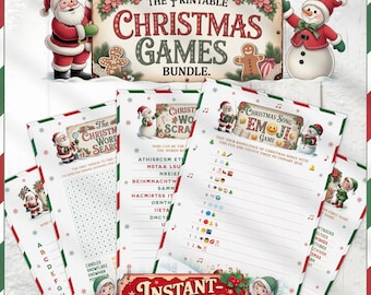 Printable Christmas Games Bundle | 20 Family Holiday Games (PDF Download)