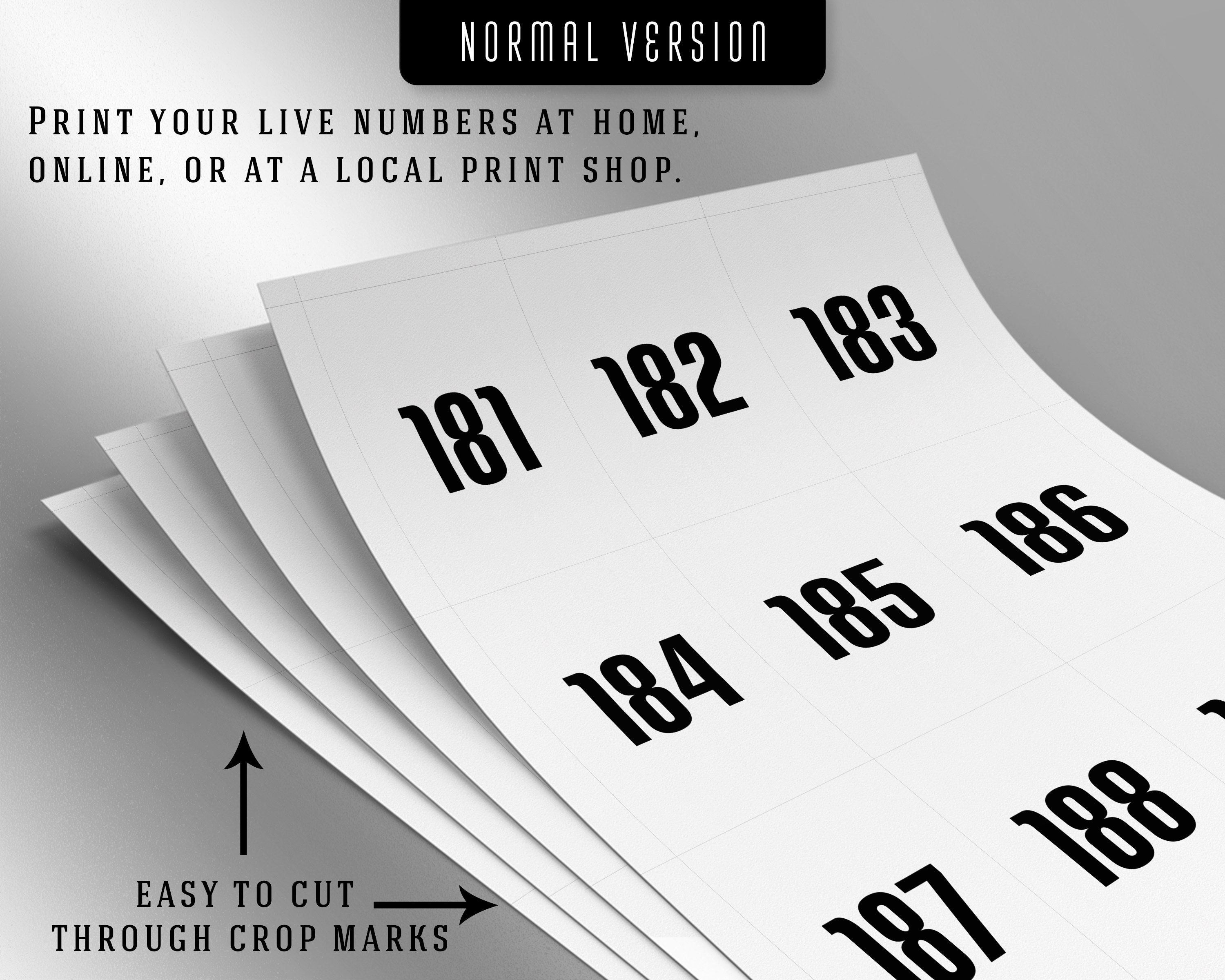 Numbers Facebook Live Sale Numbers Live Numbers Normal - Etsy