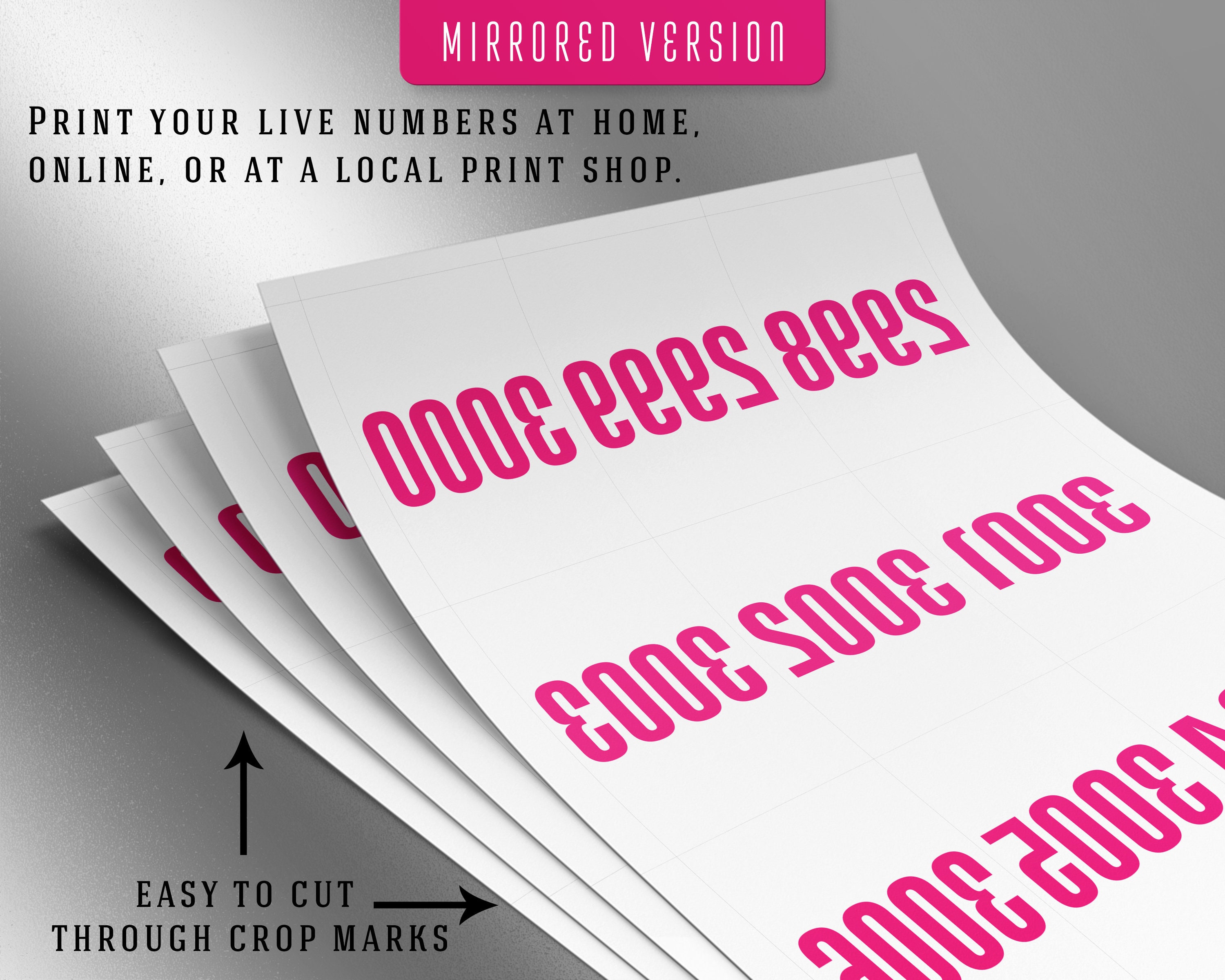 3000 Printable Facebook Live Numbers, Facebook Live Number Cards, Sale ...