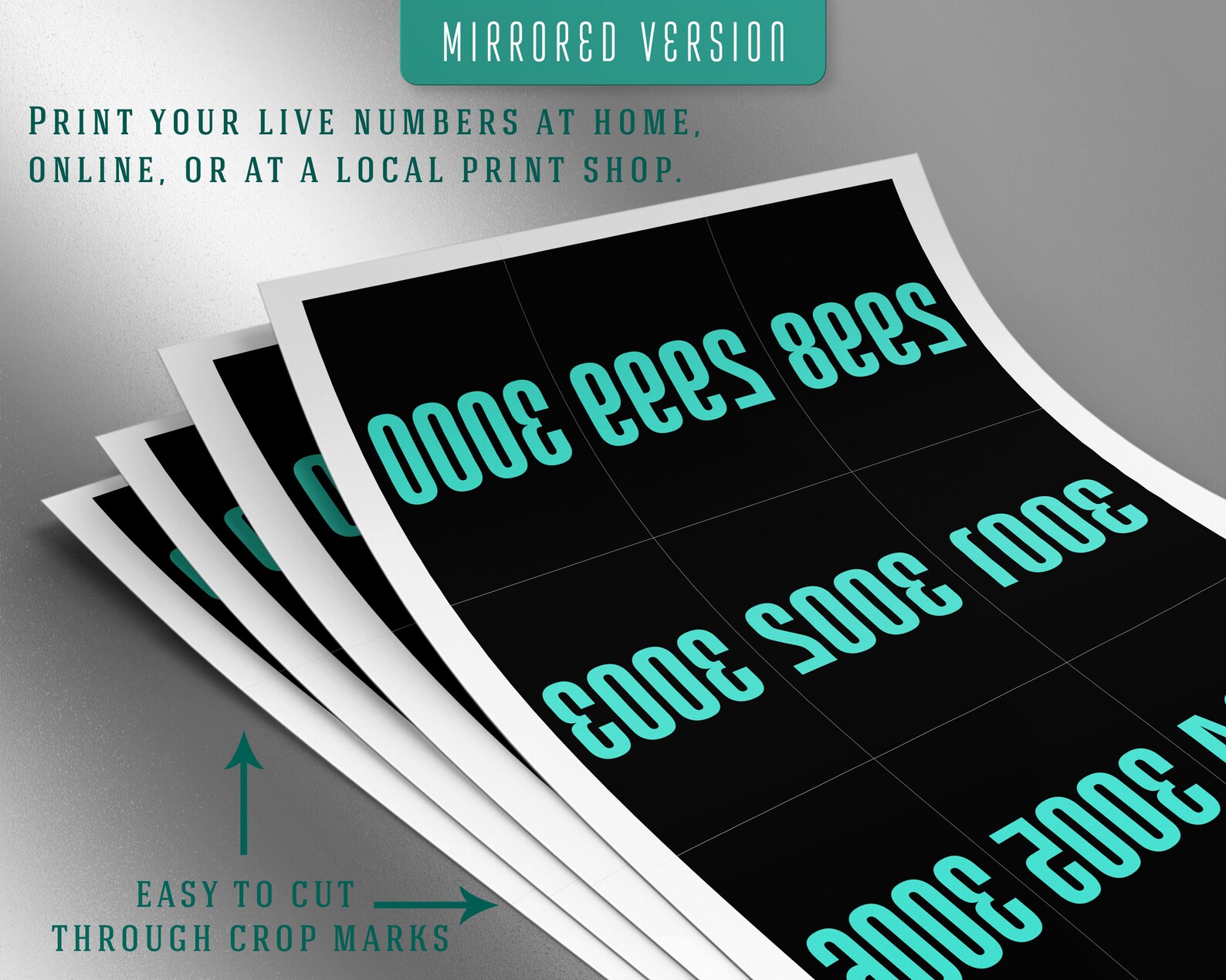 3000 Printable Facebook Live Numbers, Facebook Live Number Cards, Sale ...