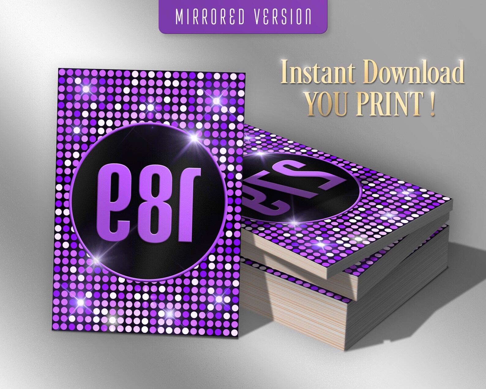 Facebook Live Number Cards, Live Tags, Normal Mirrored 1-500, Black ...