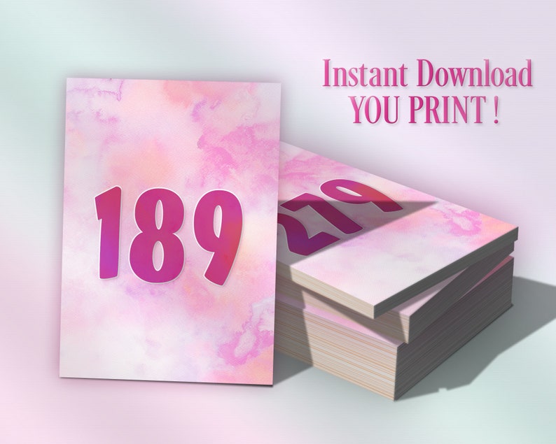 Watercolor Facebook Live Sale Numbers, Printable Cards, Live Sale Tags ...