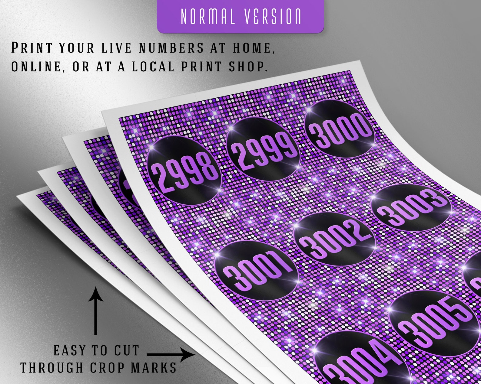 3000 Printable Facebook Live Numbers, Sale Tags Cards, Normal Mirrored ...
