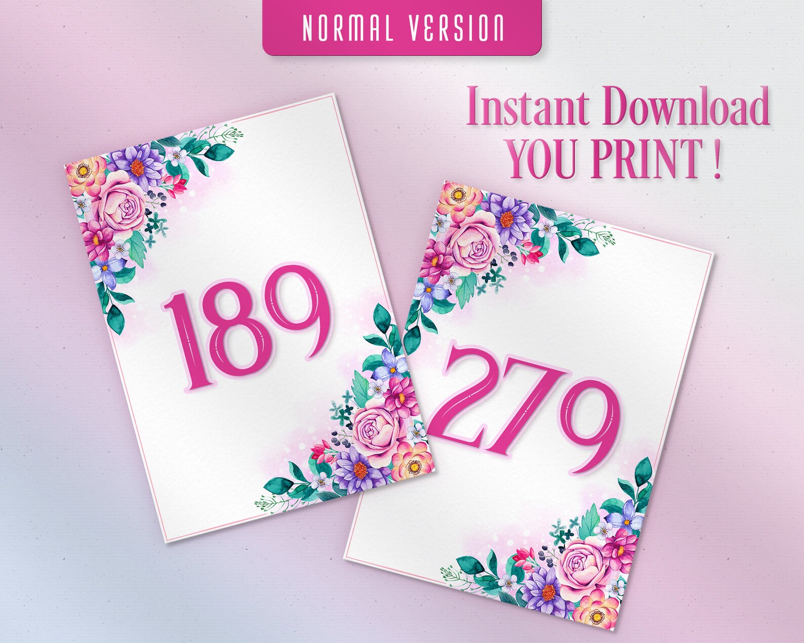 Floral Facebook Live Sale Numbers, Printable Cards, Normal Mirrored ...
