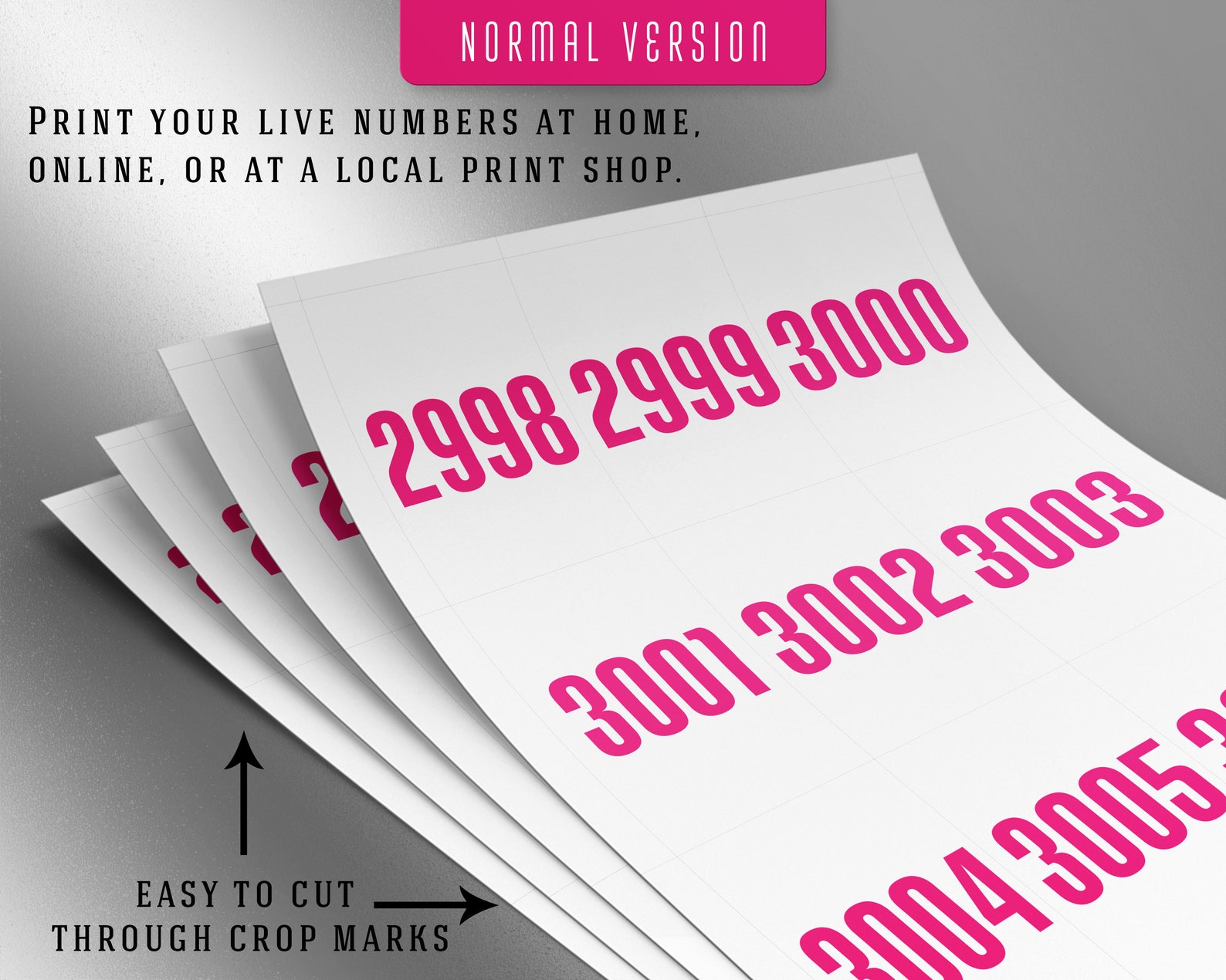 3000 Printable Facebook Live Numbers, Facebook Live Number Cards, Sale ...