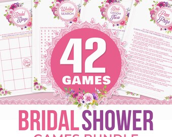 Bridal Shower Games Bundle | 42 Fun Activities (Printable PDF)