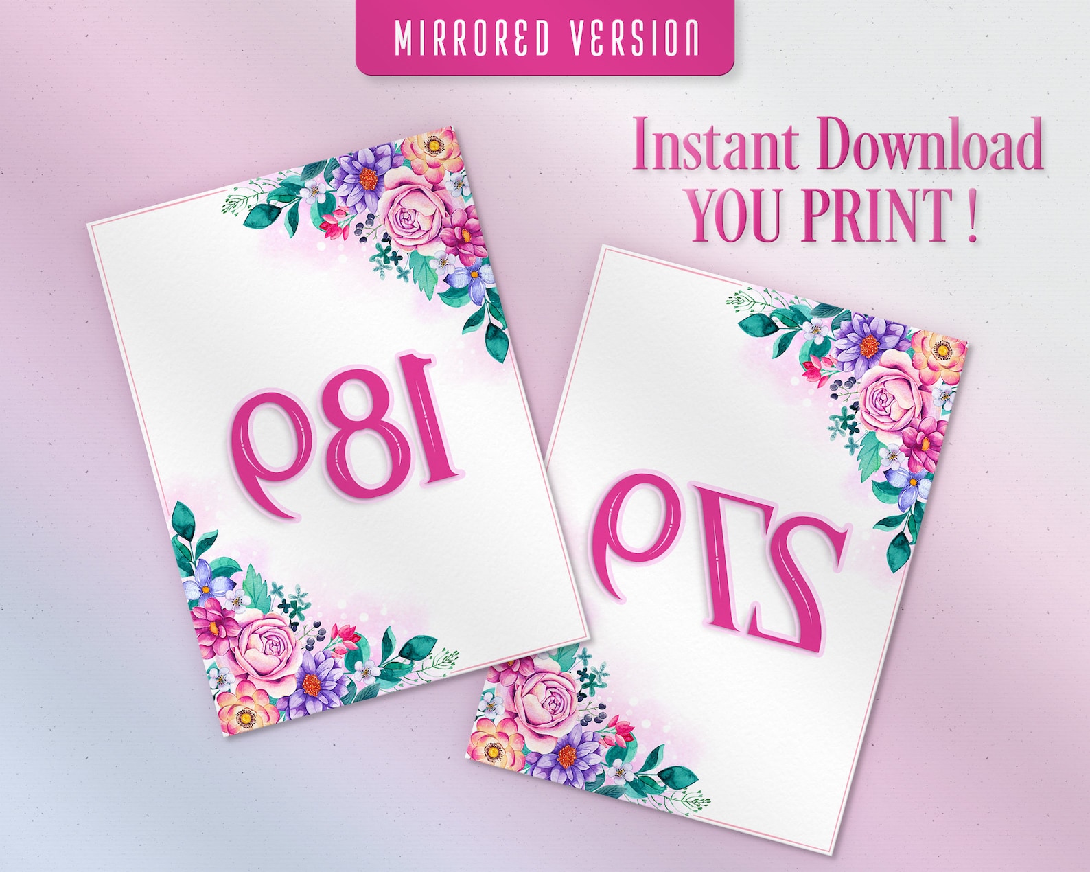 Floral Facebook Live Sale Numbers, Printable Cards, Normal Mirrored ...