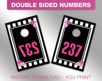 Tarjetas numéricas para Facebook Live del 001 al 1000 / Negro, blanco, rosa (Descarga digital)