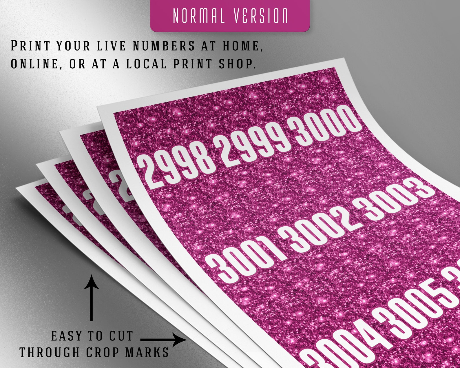 3000 Printable Facebook Live Numbers, Facebook Live Number Cards, Sale ...