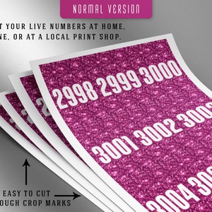 3000 Printable Facebook Live Numbers, Facebook Live Number Cards, Sale ...