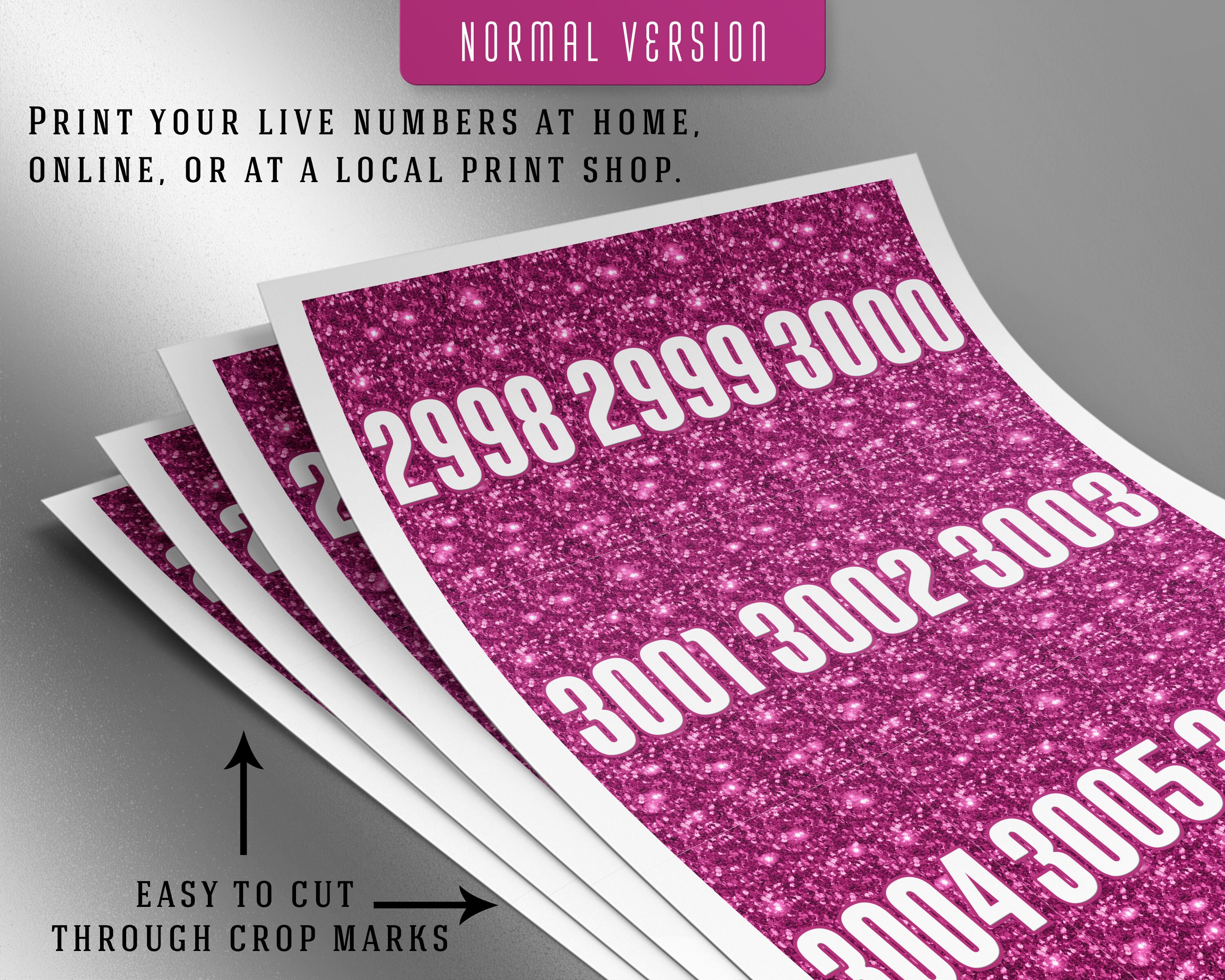 3000 Printable Facebook Live Numbers, Facebook Live Number Cards, Sale ...