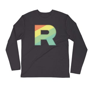 Rainbow Team Rocket Heavy Metal Black Long Sleeve Shirt