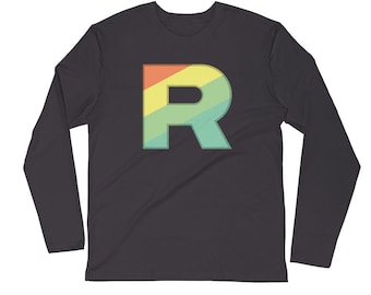 Rainbow Team Rocket Heavy Metal Black Long Sleeve Shirt