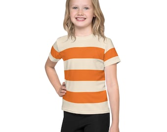 orange white striped t shirt