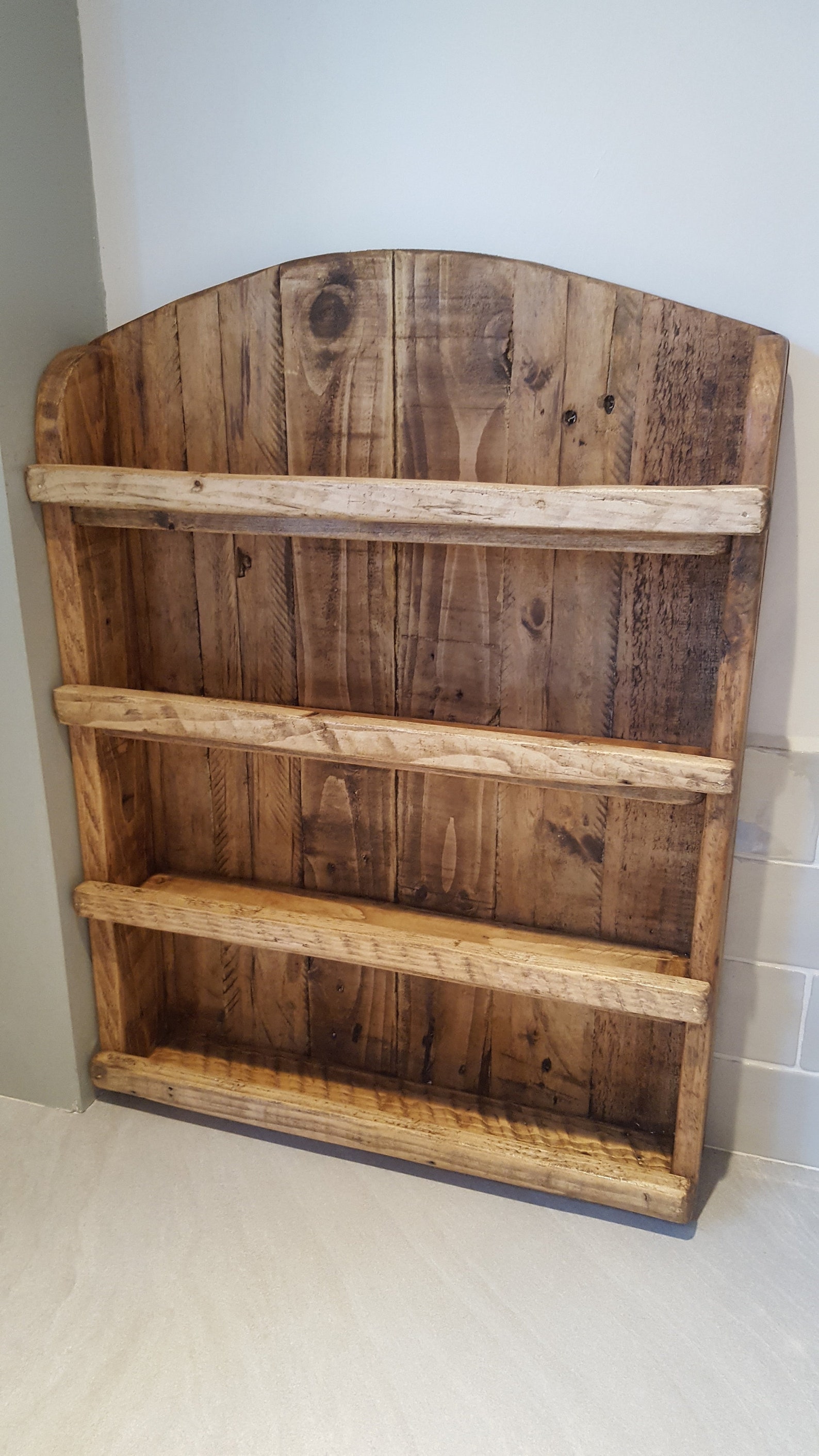 Handmade Rustic Wooden Spice Rack Wall Mountable On Request Etsy