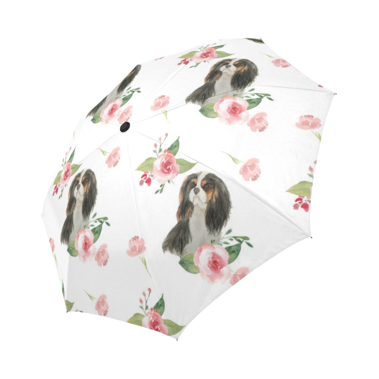 Umbrella, Tri Color Cavalier King Charles Spaniel Umbrella, Dog Lover