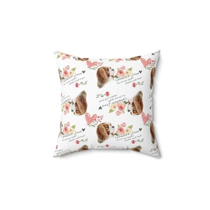 Almofada quadrada de poliéster fiado Blenheim Cavalier King Charles