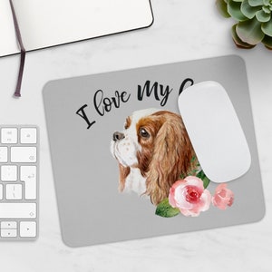 Mousepad blenheim cavalier rei charles fundo cinza