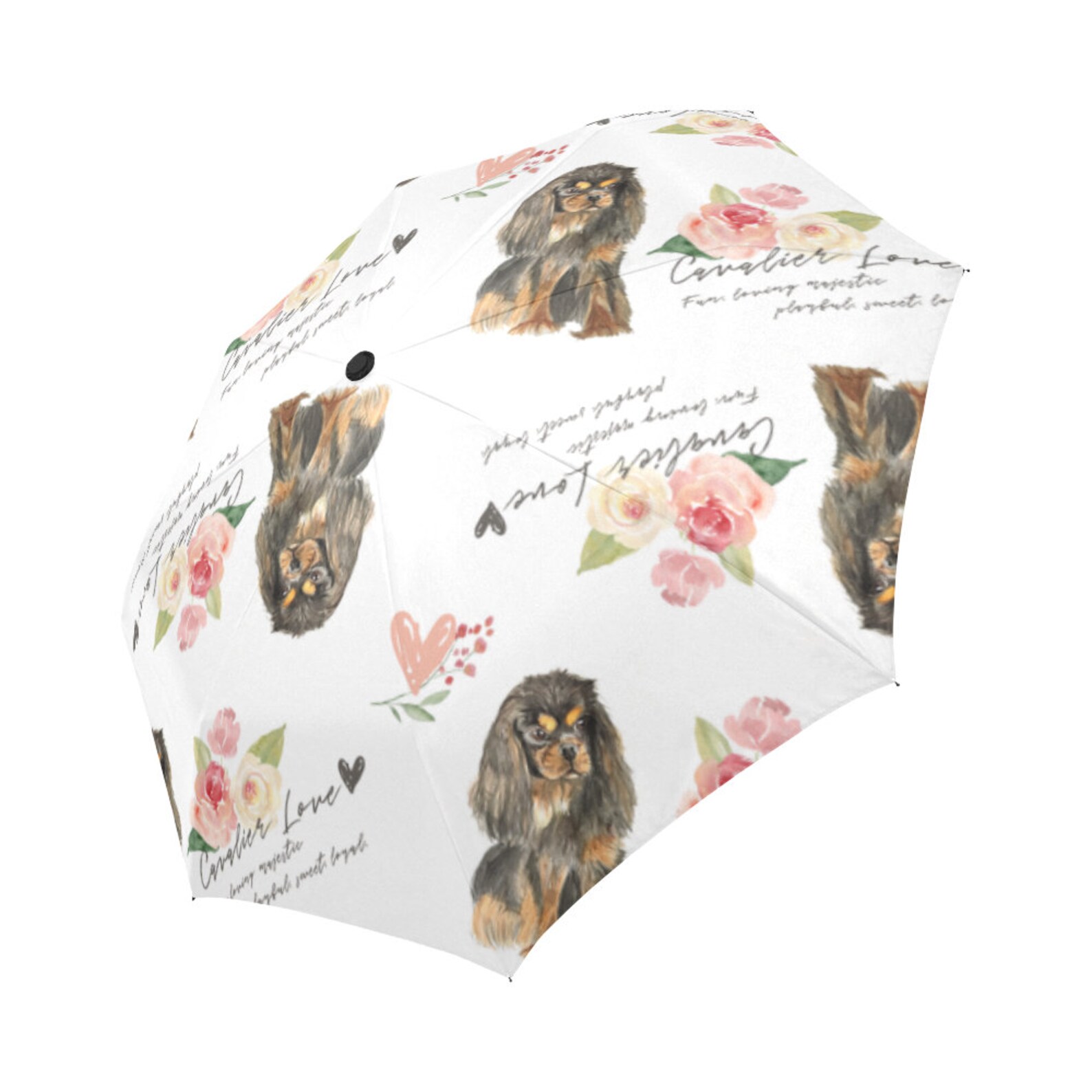 Umbrella Black and tan Cavalier King Charles Spaniel Etsy