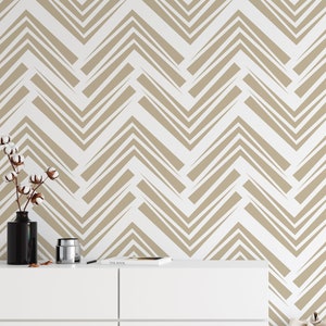 Peel and Stick Wallpaper Brown Wallpaper Geometric Custom - Etsy