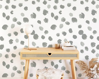 Watercolor Dots Wallpaper, Grey Abstract Peel and Stick Design for a Modern Bedroom, Peel and Stick Polka Dot wallpaper, Simple wallpaper