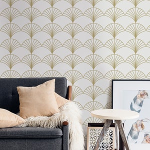 Art Deco wallpaper, Art deco Peel and Stick wallpaper, Wallpaper peel and stick modern bedroom, Abstract wallpaper, White luxury wallpaper